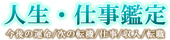 人生・仕事鑑定　今後の運命／次の転機／仕事／収入／転職